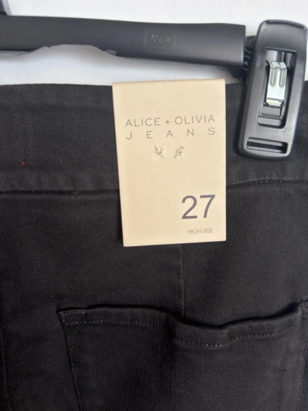 Alice + Olivia Jane High Rise Trouser Jeans Black Flare Size 27 - Picture 3 of 8